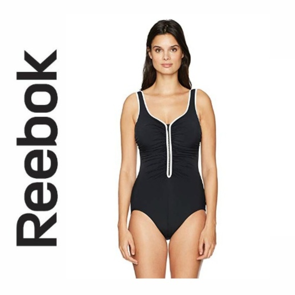 reebok women's one piece shirred tank swimsuit